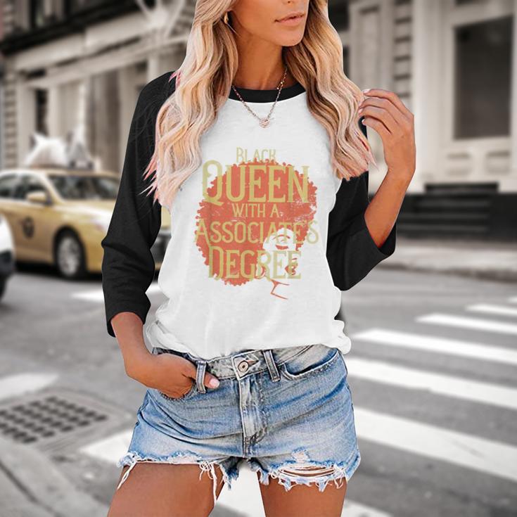 Queen Associate Degree Afrocentric GraduationShirt Baseball Raglan Shirt