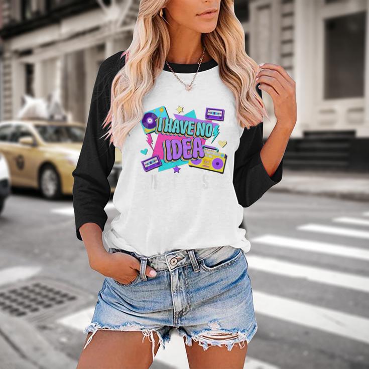 Retro 80s Style 90s Pop Fashion Nostalgia Eighties Music Baseball Raglan Shirt