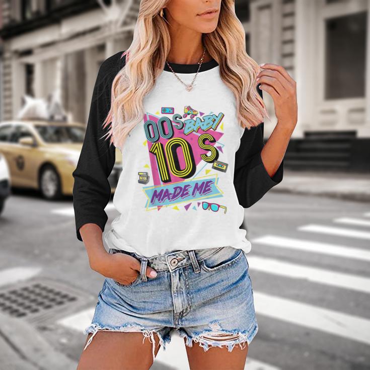 Retro Vintage 00's Baby 10's Made Me Nostalgia Classic Baseball Raglan Shirt