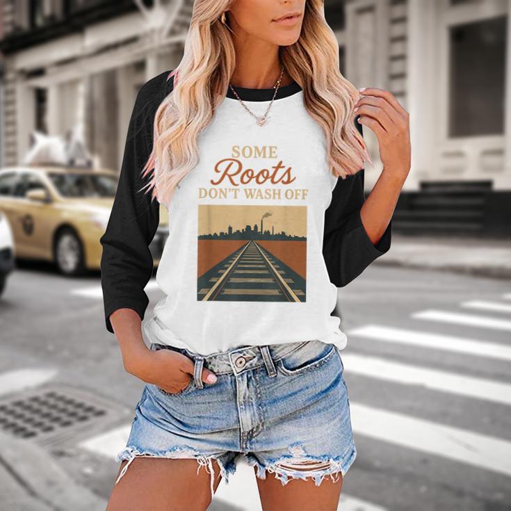 Rust Belt Midwest Nostalgia Steel Town Working Class Pride Baseball Raglan Shirt