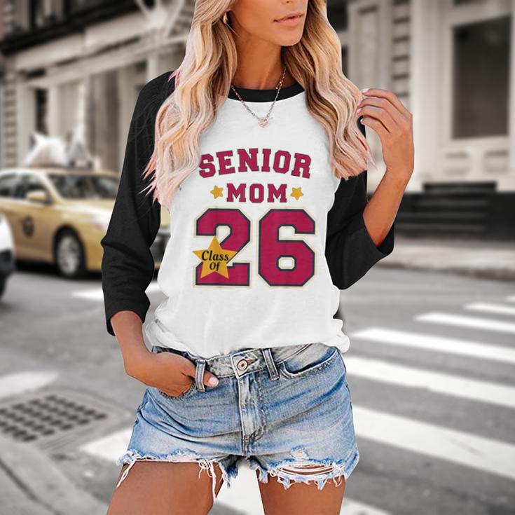 Senior Mom 2026 Proud Senior Mom Class Of 26 For Graduation Baseball Raglan Shirt