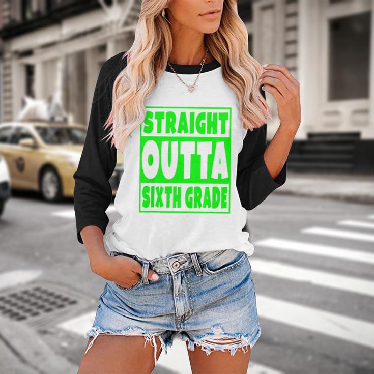 Straight Outta Sixth Grade Graduation Class Baseball Raglan Shirt