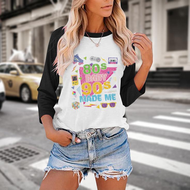 Vintage Retro 80's Baby 90's Made Me 1980s 1990s Nostalgia Premium Tri-Blend Baseball Raglan Shirt