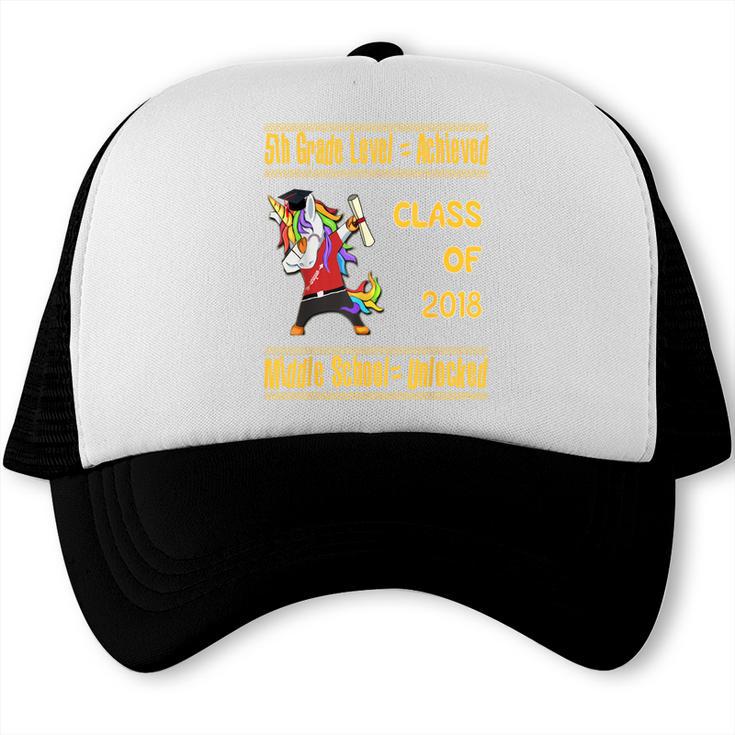 5th Grade Graduation Shirt Dabbing Unicorn Boys Class 2018 Trucker Cap