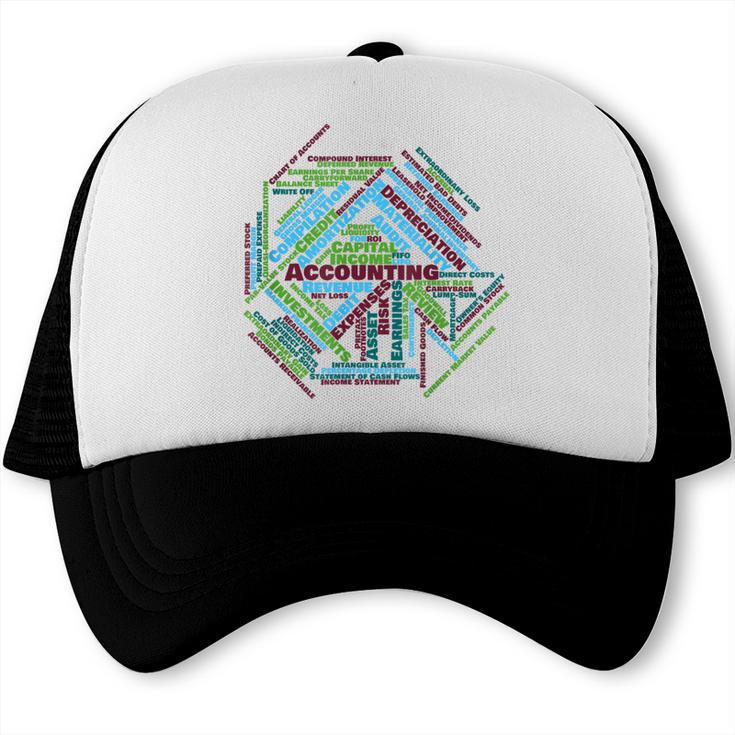 Accounting Major Shirt Graduation College CPA Word Cloud Trucker Cap