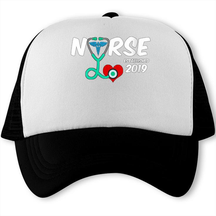 Best Nurse Graduation- RN Nurse Established 2019 LPN Trucker Cap