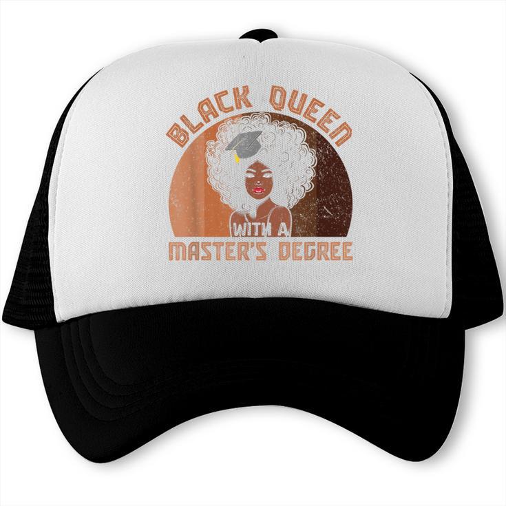 Black Queen With a Masters Degree Melanin Girls Graduation Trucker Cap