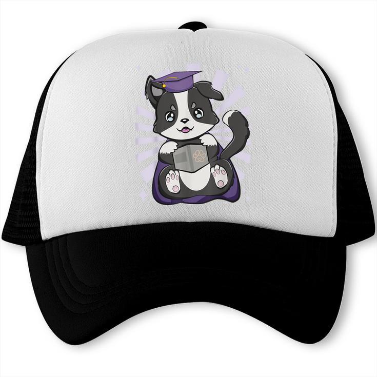 Border Collie Dog Lover Cute Anime School Graduation Men Women Kids Trucker Cap