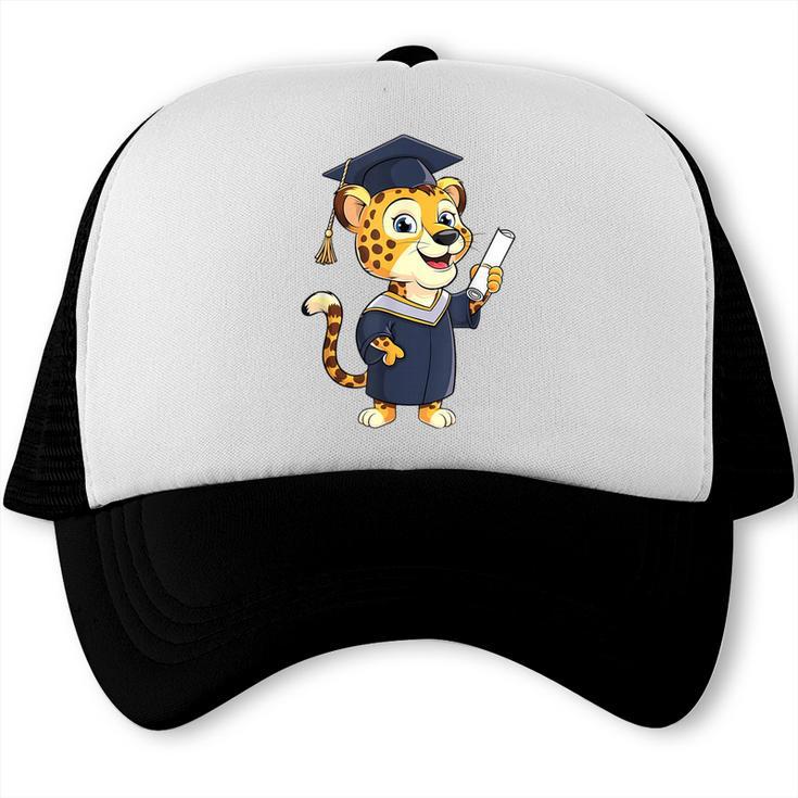 Cheetah Graduation Cute Kindergarten Elementary High School Trucker Cap