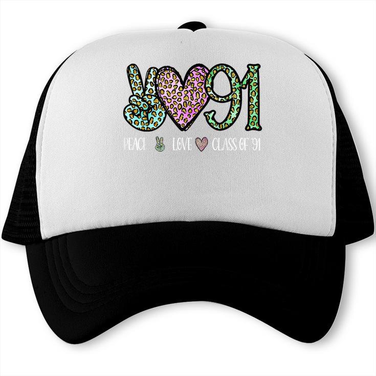 Class Of 1991 Shirt Leopard Senior Graduation Class Reunion Trucker Cap