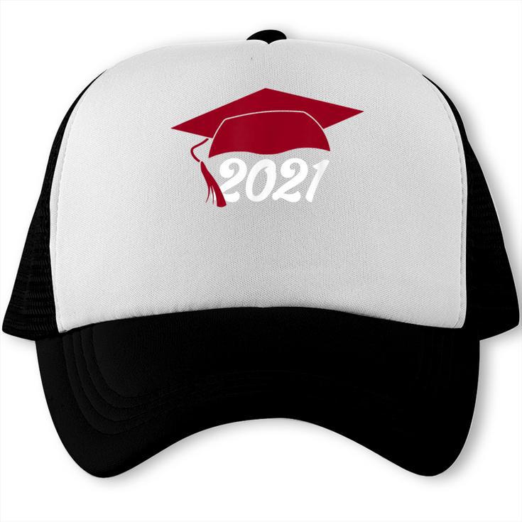 Class Of 2021 Burgundy Regalia Graduation Trucker Cap