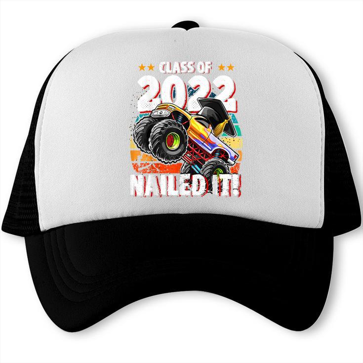 Class Of 2022 Monster Truck Graduation Cap Retro Sunset Boy Trucker Cap