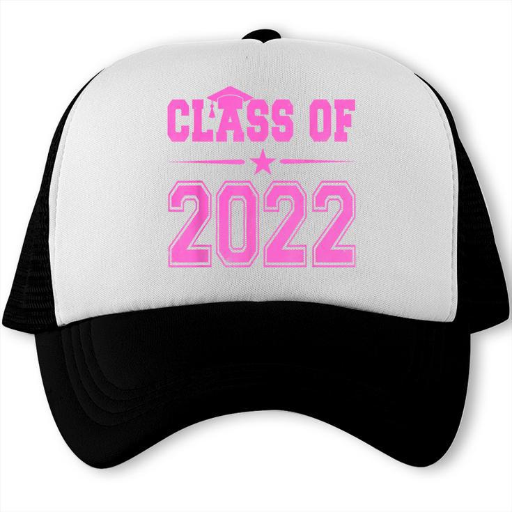 Class Of 2022 Pink Girls Shirt Graduation Trucker Cap