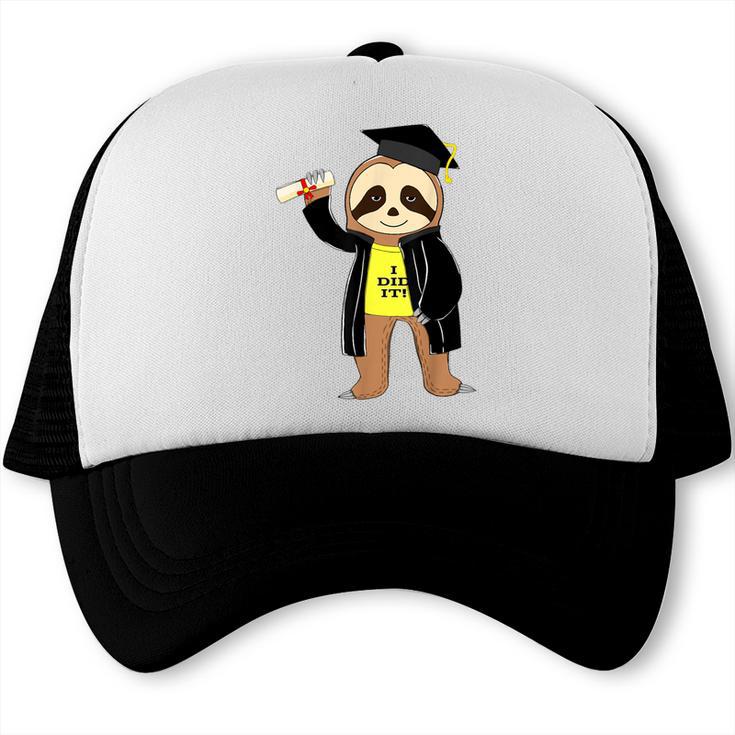 Class Of 2022 Sloth Graduation Masters College High School Trucker Cap
