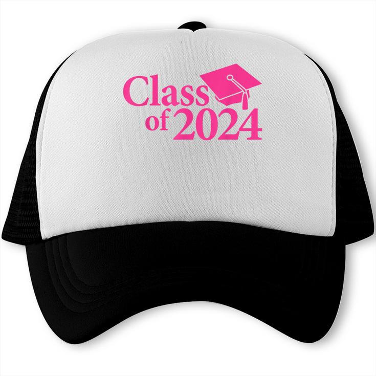 Class Of 2024 Pink For Girls And Women Graduation Trucker Cap