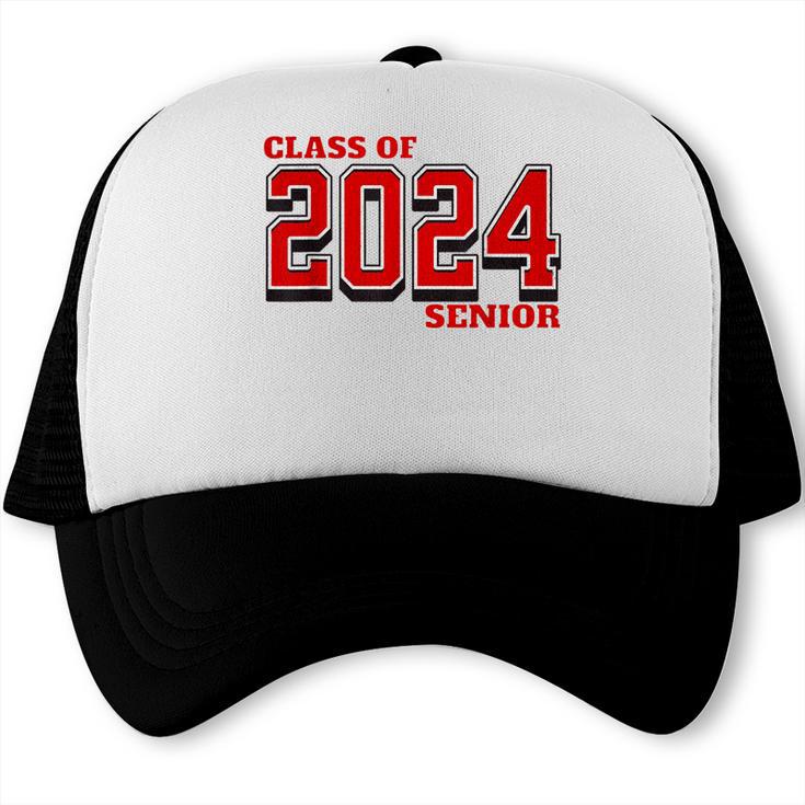 Class Of 2024 Senior Back To School Vintage Graduation Tee Trucker Cap
