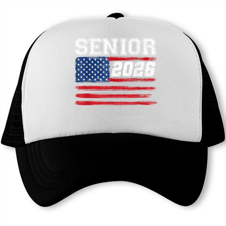 Class Of 2026 Senior Back To School American Flag Graduation Trucker Cap