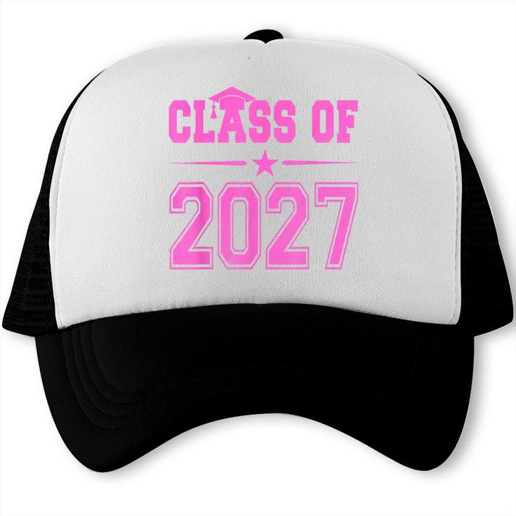 Class Of 2027 Pink Girls Shirt Graduation Trucker Cap
