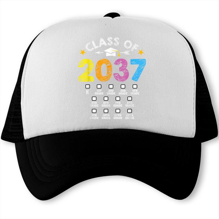 Class Of 2037 Grow With Me Checklist Graduation Trucker Cap