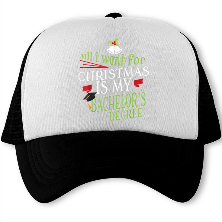 College Student Christmas Bachelors Degree Graduation Trucker Cap
