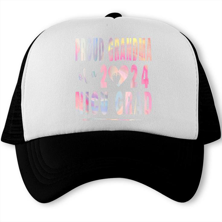Colorful Proud Grandma 2024 NICU Graduate Baby Graduation Trucker Cap