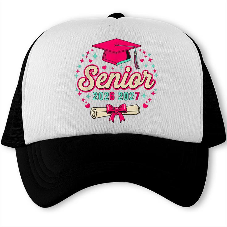 Coquette Pink Bow Senior 2026 2027 Graduation Trucker Cap