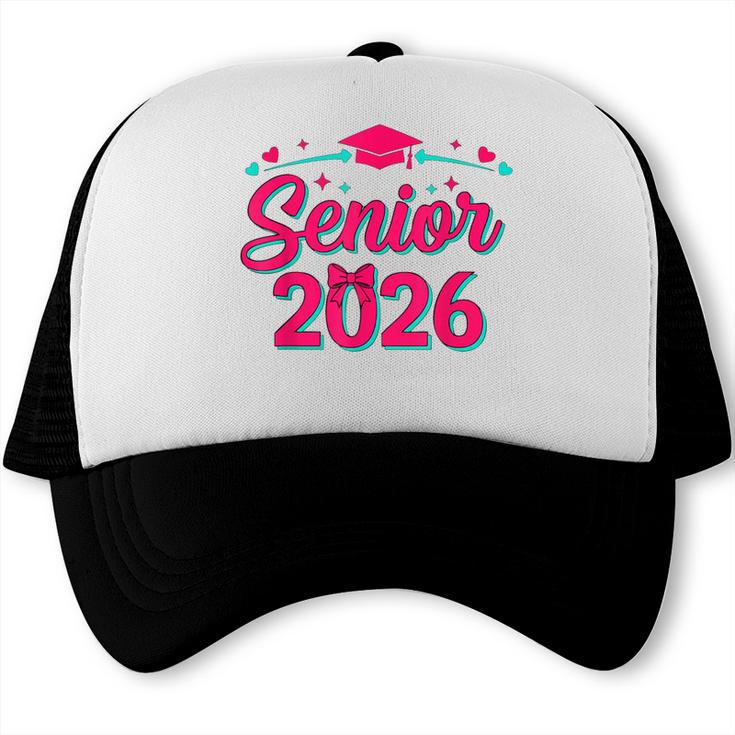 Coquette Pink Bow Senior 2026 Class Of Graduation Trucker Cap