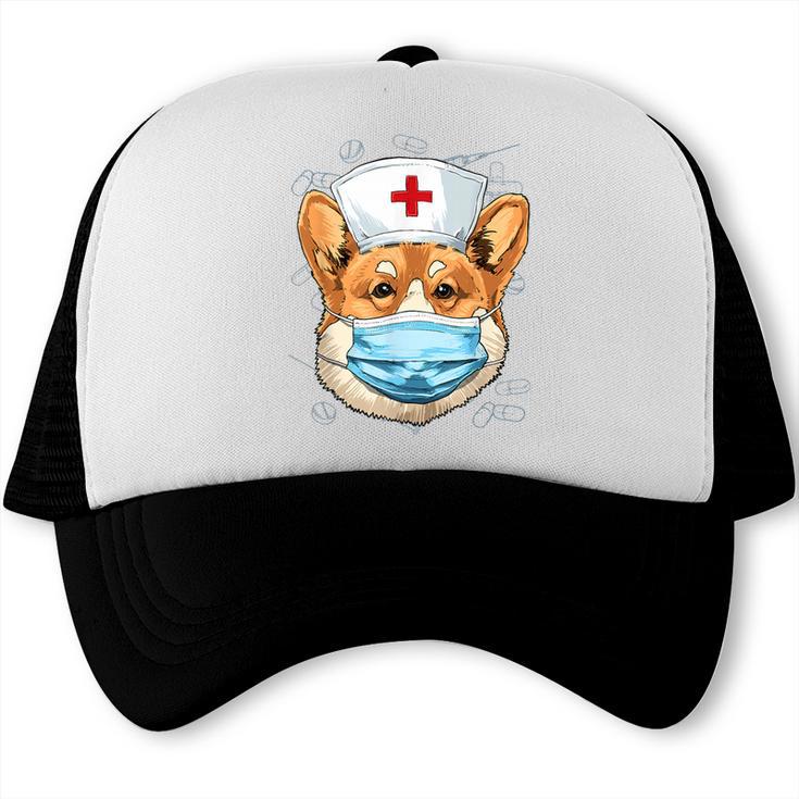 Corgi Dog Nurse RN Nursing School Graduation Trucker Cap