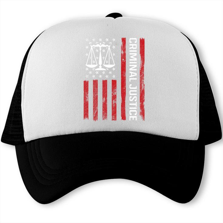 Criminal Justice Major College Student Graduate Graduation Premium Trucker Cap