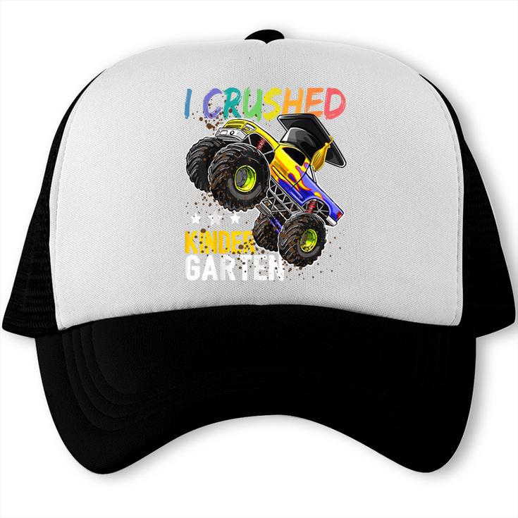 I Crushed Kindergarten Monster Truck Graduation Boys Small Trucker Cap
