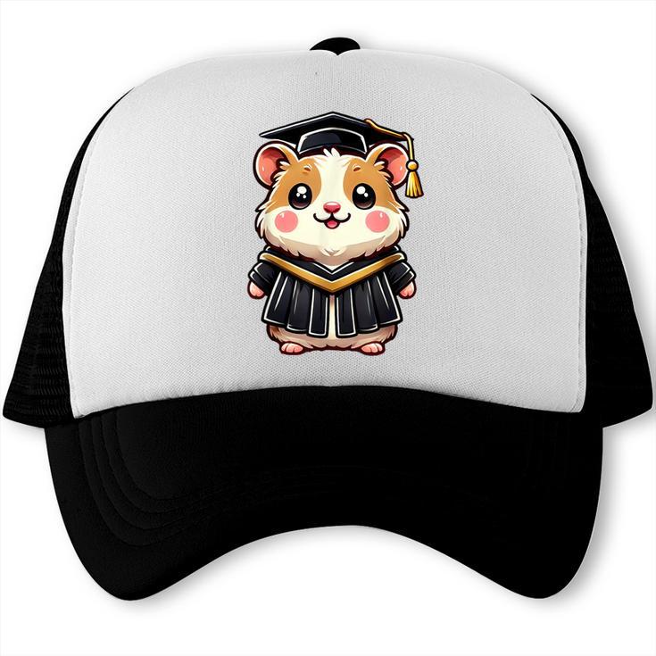 Cute Hamster Graduation Trucker Cap