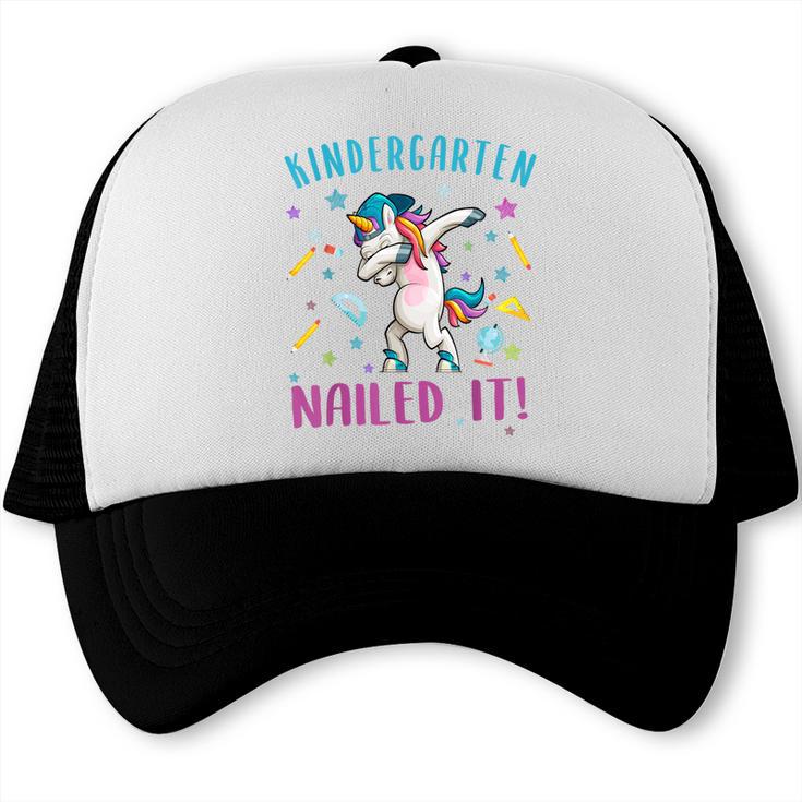 Dabbing Kindergarten Unicorn Graduation Class 2021 Nailed It Trucker Cap