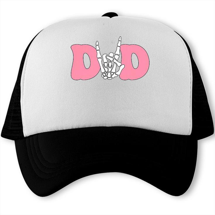 Dad Of The Bad Two The Bone Skeleton Family Birthday Trucker Cap