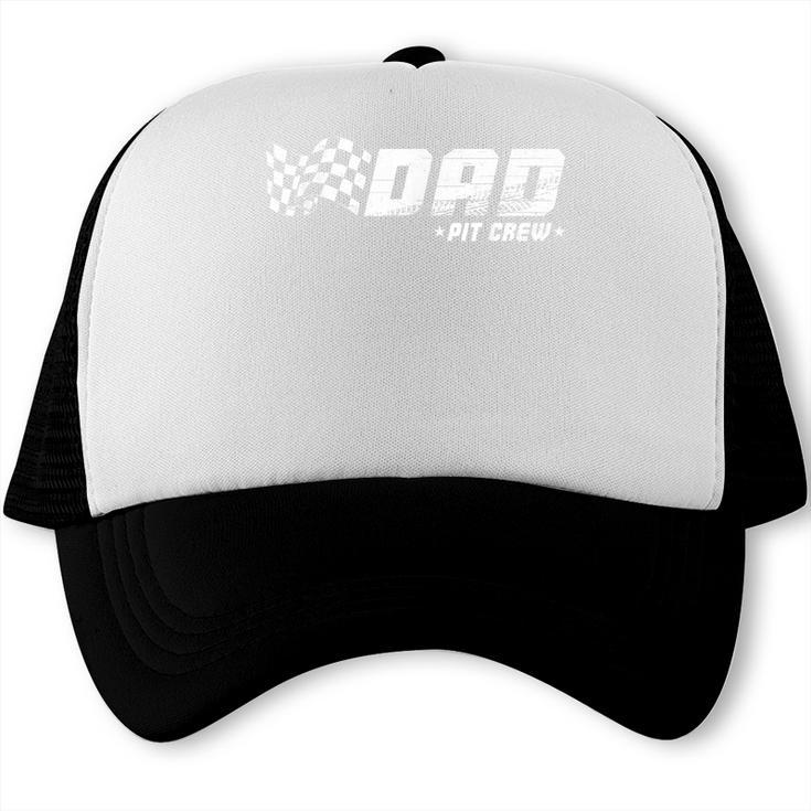 DAD Pit Crew Race Car Birthday Family Matching Pit Crew Trucker Cap