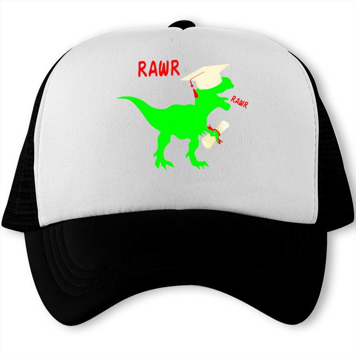 Dinosaur Rawr Diploma Grad Graduate Graduation Trucker Cap