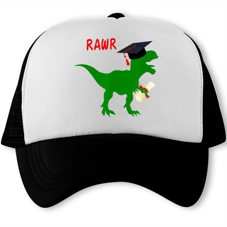 Dinosaur Rawr Diploma Graduate Graduation Trucker Cap