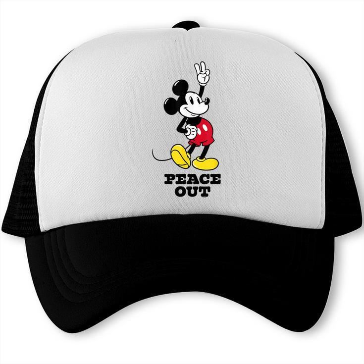 Disney Mickey Mouse Peace Out Totally Retro Graduation Trucker Cap