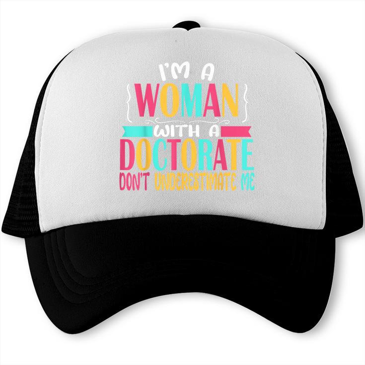 Doctorate Degree PhD Graduation PsyD Woman EdD Psychology Trucker Cap