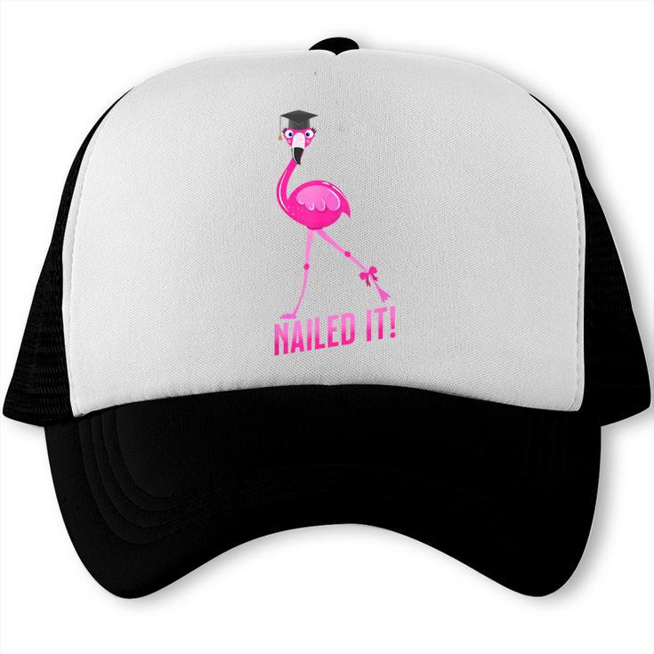 Flamingo Nailed It Graduation Flamingo Trucker Cap
