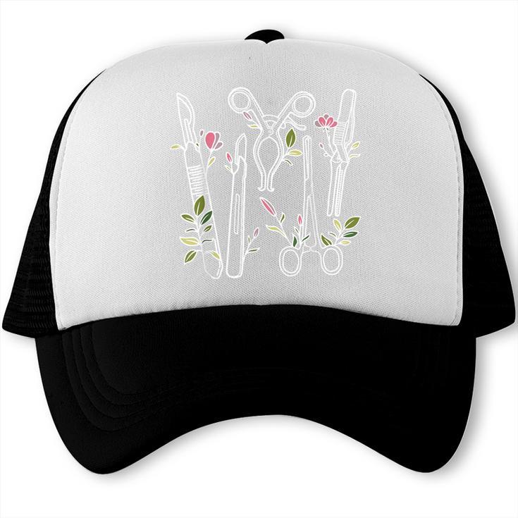 Floral Surgical Tech Surgery Medical Med School Graduation Trucker Cap