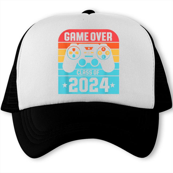 Game Over Class Of 2024 Shirt Students Graduation Trucker Cap