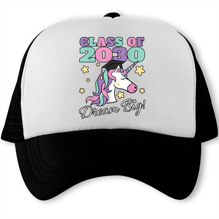 Girls Class Of 2030 Magical Unicorn Graduation Cap Trucker Cap