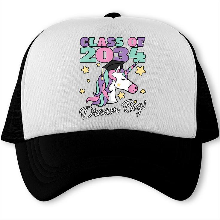 Girls Class Of 2034 Magical Unicorn Graduation Cap Trucker Cap
