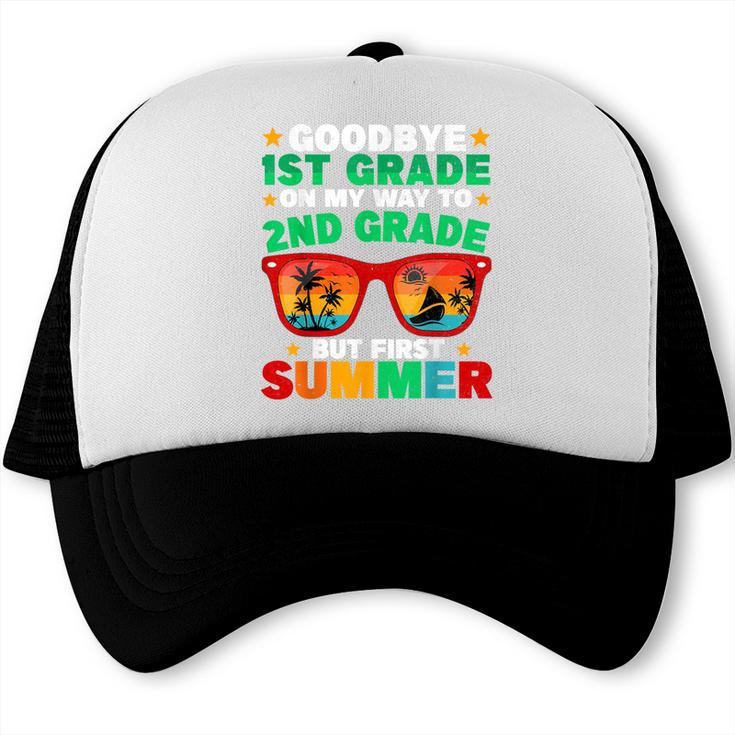 Goodbye 1st Grade First Summer Graduation Last Day Boys Trucker Cap
