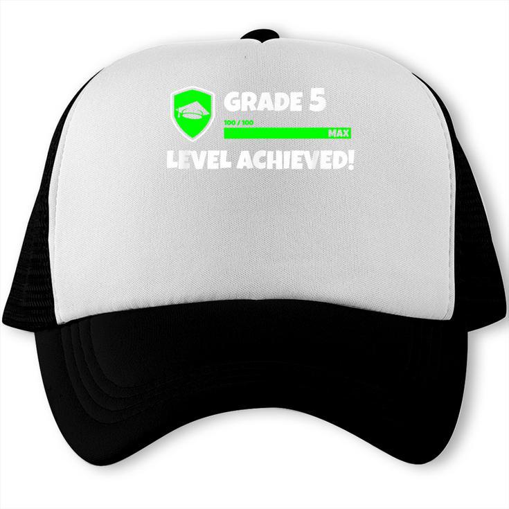 Grade 5 Level Achieved Video Gamer 5th Grade Graduation Trucker Cap