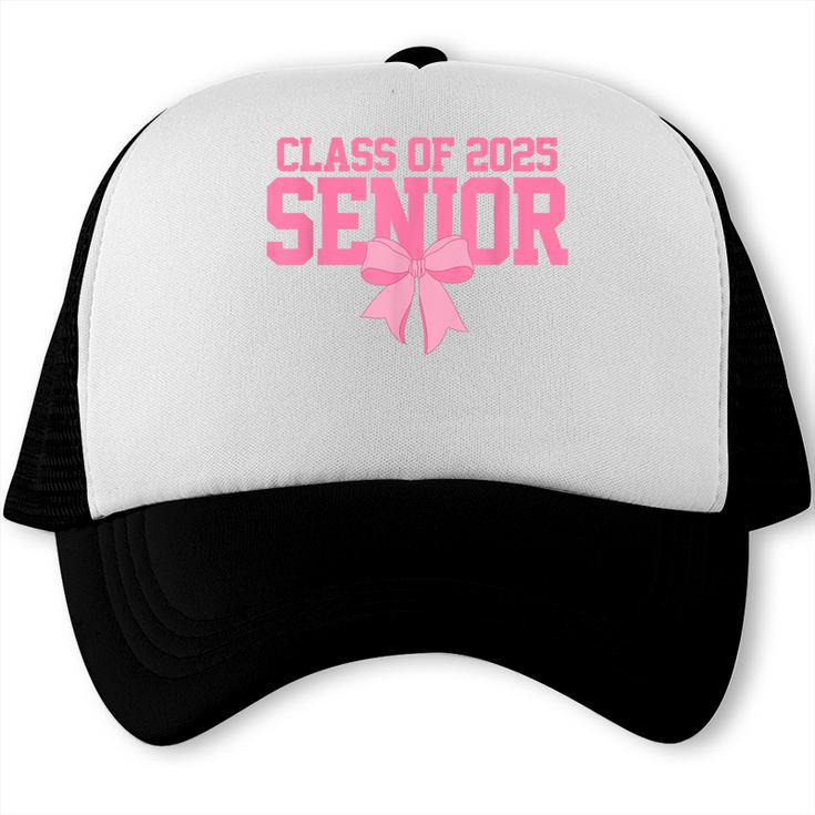 Graduate 2025 Class Of 2025 Senior Coquette Bow Graduation Trucker Cap