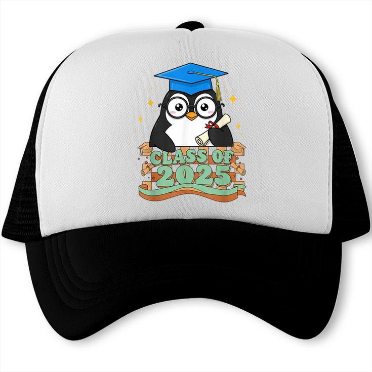 Graduate Penguin Class Of 2025 Kids Graduation Trucker Cap