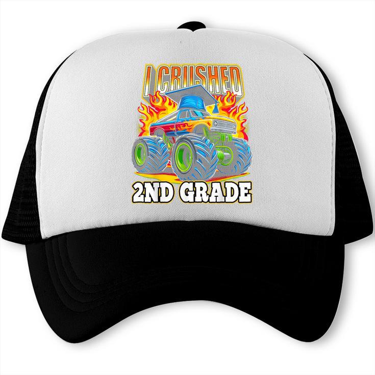 Graduation 2nd Grade Monster Truck Boys I Crushed Grad Trucker Cap