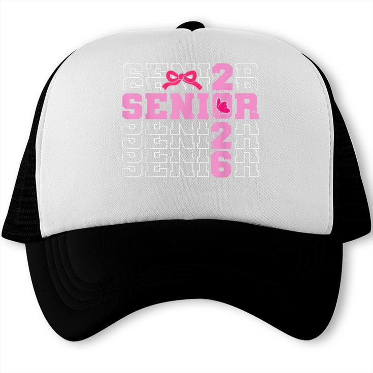 Graduation Class Of 2026 Senior 2026 Pink Bow Coquette Trucker Cap