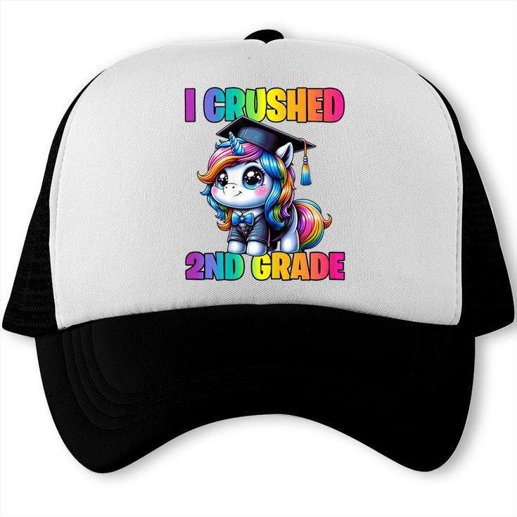 Graduation I Crushed 2nd Grade Unicorn Girls Grad Magical Trucker Cap